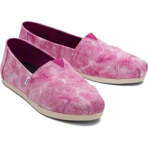TOMS Alpargata Dark Fuchsia Repreve Distressed Washed Canvas Shoes Flats NIB